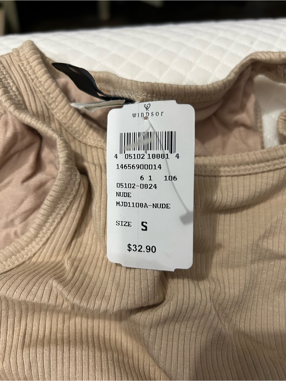 Windsor Beige Ribbed Mini Dress - Picture 4 of 5